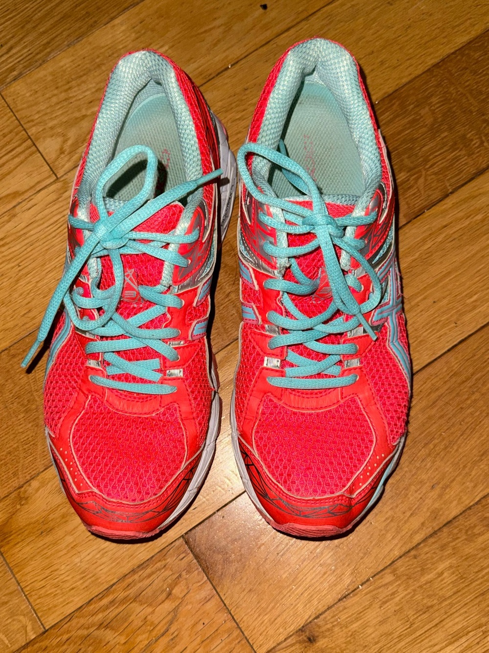 Asics Coral and Teal Women's Running Sneakers